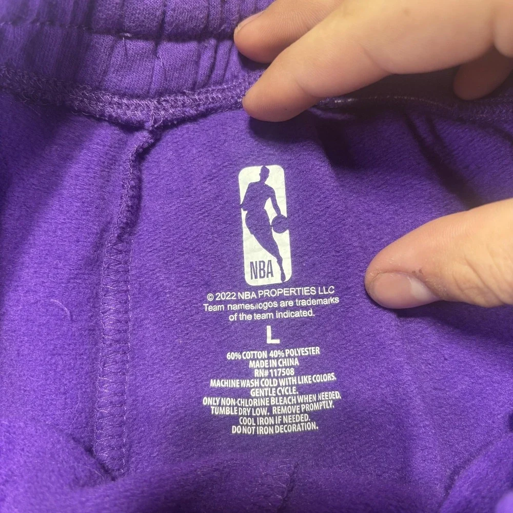 Los Angeles Lakers Baggy Wide Leg Pants Mens Large Purple NBA Basketball NBA Y2K - Picture 7 of 8
